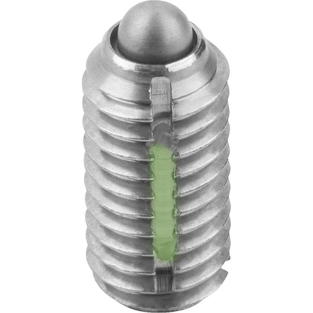 Spring Plunger Intensified Spring Force, Long-Lok D=M06 L=14, Stainless, Pin Stainless, Pu=5